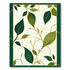 Elegant Emerald Leaf Vine Swirls Rug