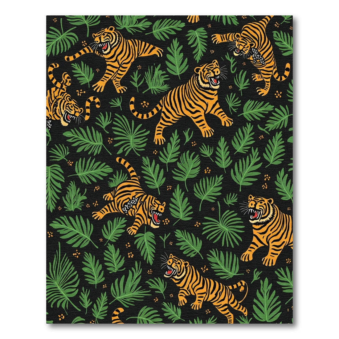 Jungle Tigers Against Green Foliage Rug