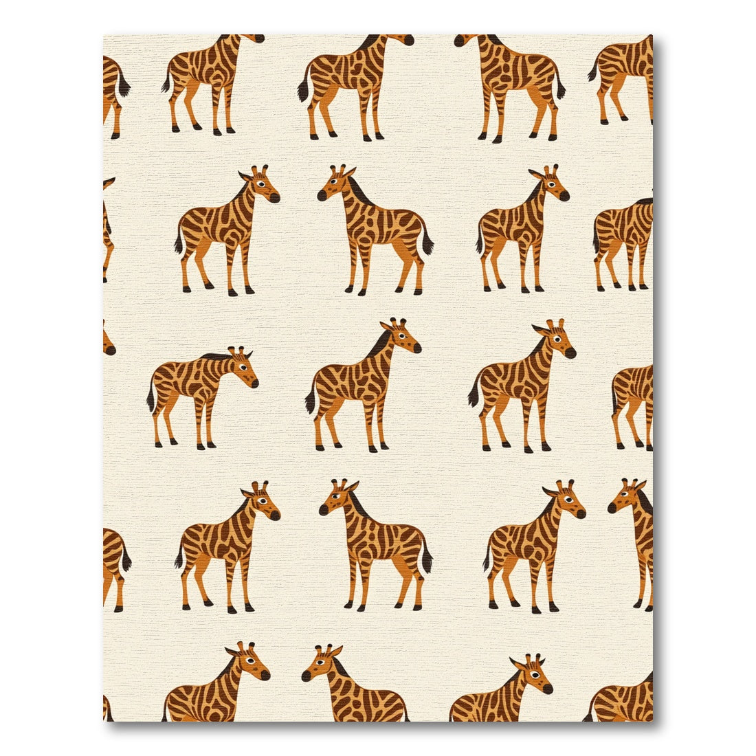 Whimsical Giraffe Safari Animal Repeat Rug