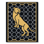 Golden Lion Geometric Lattice Art Rug