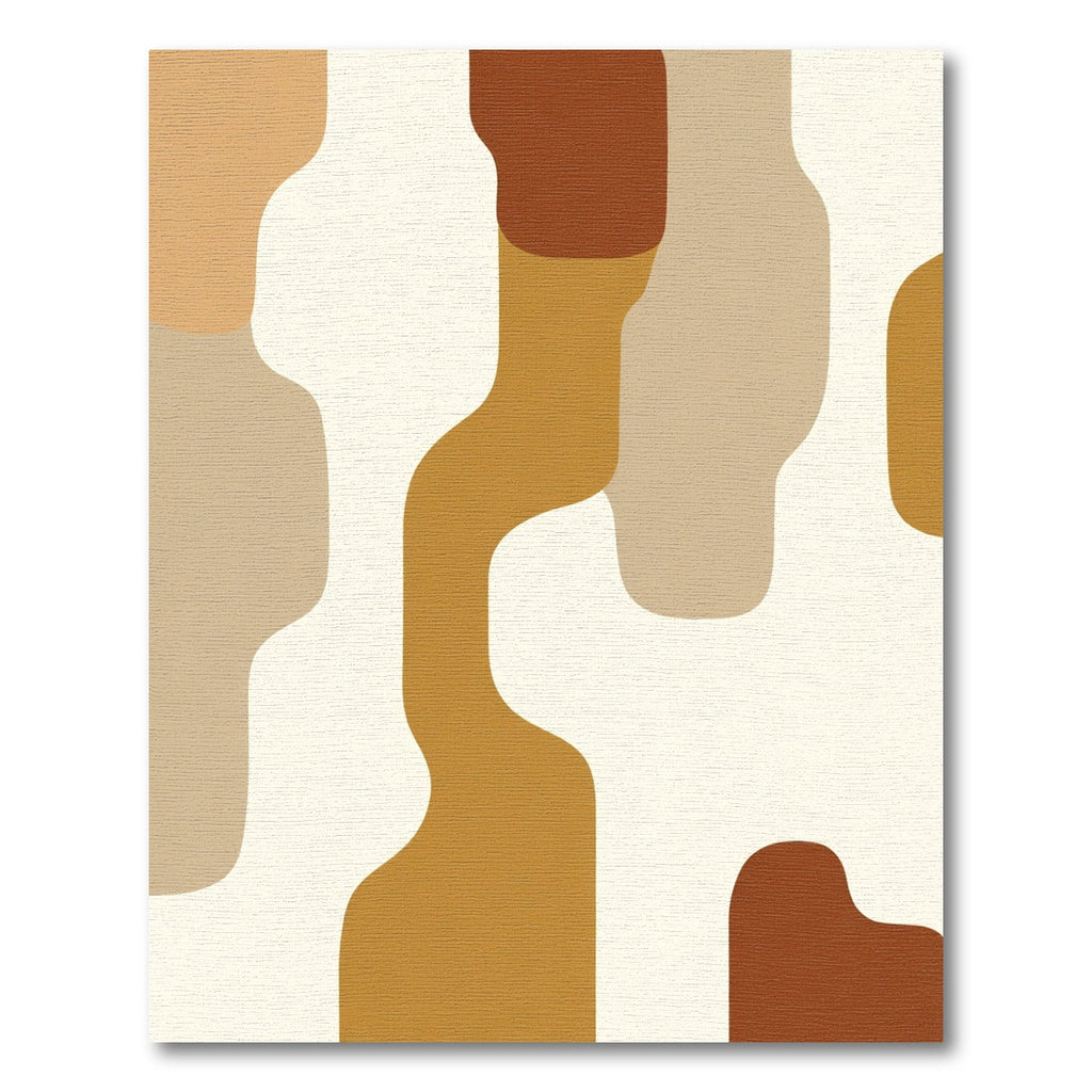 Earthy Abstract Organic Shapes Rug