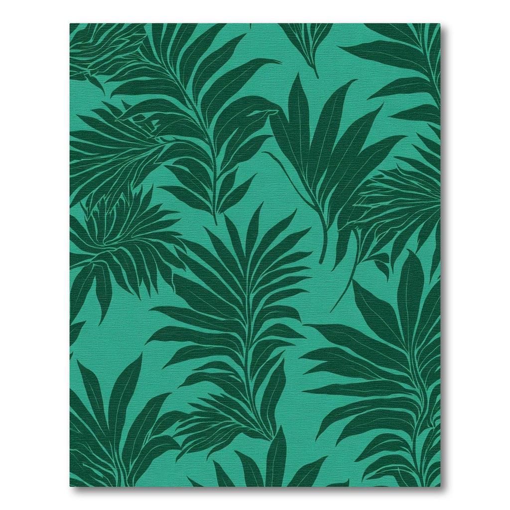 Emerald Green Tropical Leaf Lush Rug