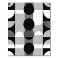 Monochrome Geometric MidCentury Modern Circles Rug