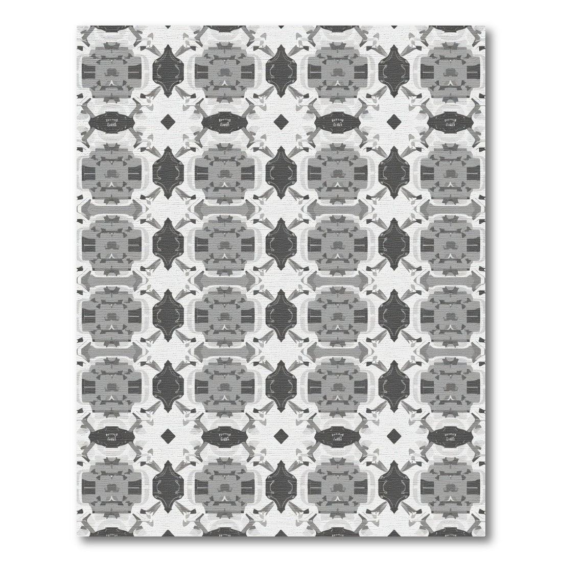 Monochrome Geometric Symmetry Arrangement Rug