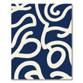 Navy Cream Abstract Swirl Rug
