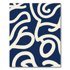 Navy Cream Abstract Swirl Rug