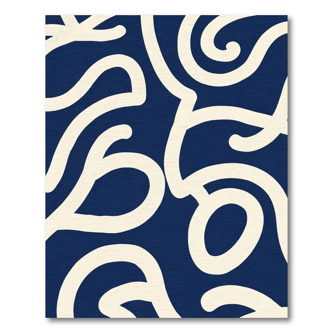 Navy Cream Abstract Swirl Rug