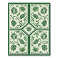 Green Floral Botanical Vine Medallion Rug