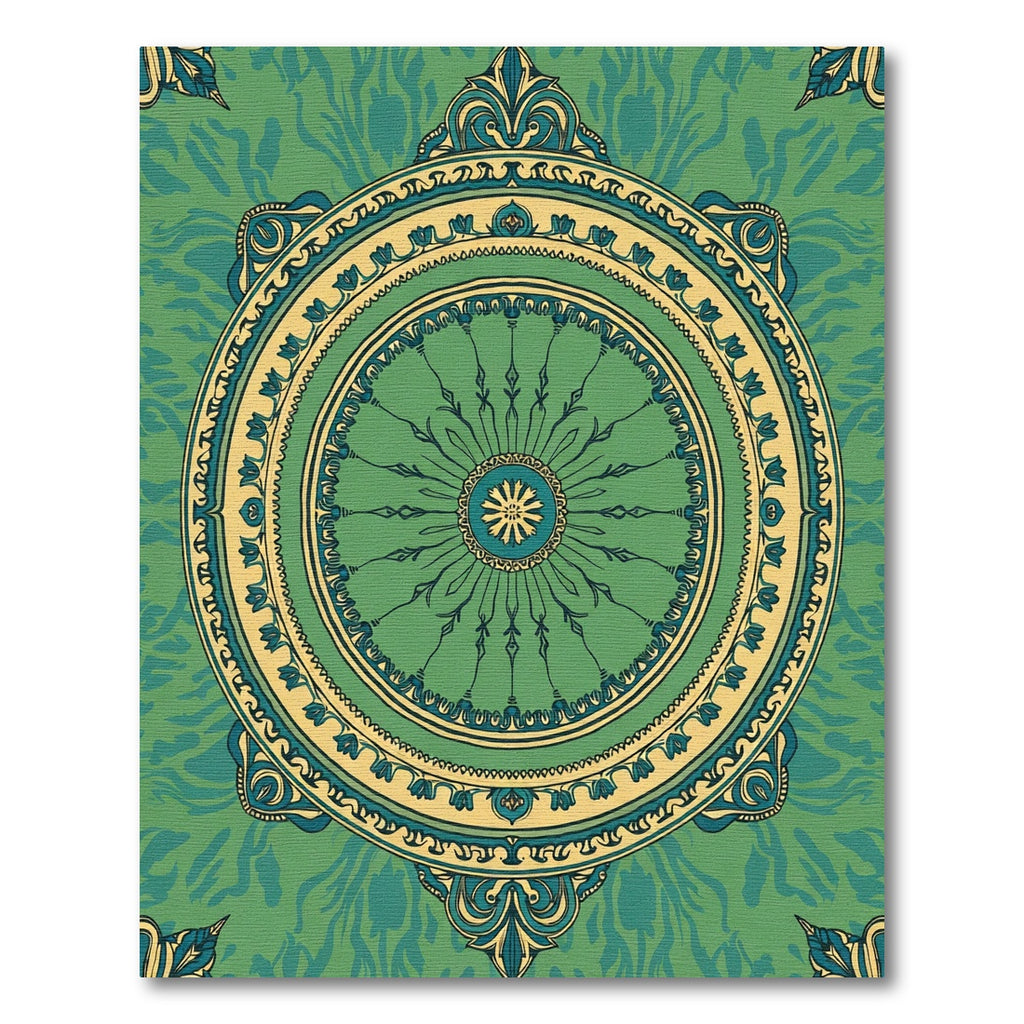 Mandala Medallion with Leaf Accents Rug