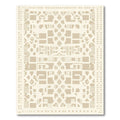 Cream Geometric Architectural Floor Plan Rug