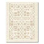 Cream Geometric Architectural Floor Plan Rug