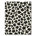 Black Abstract Organic Shapes Cream Rug