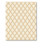 Cream and Tan Quatrefoil Lattice Rug