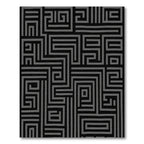 Art Deco Black Geometric Maze Rug