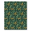 Dark Green Gold Leaf Botanical Rug