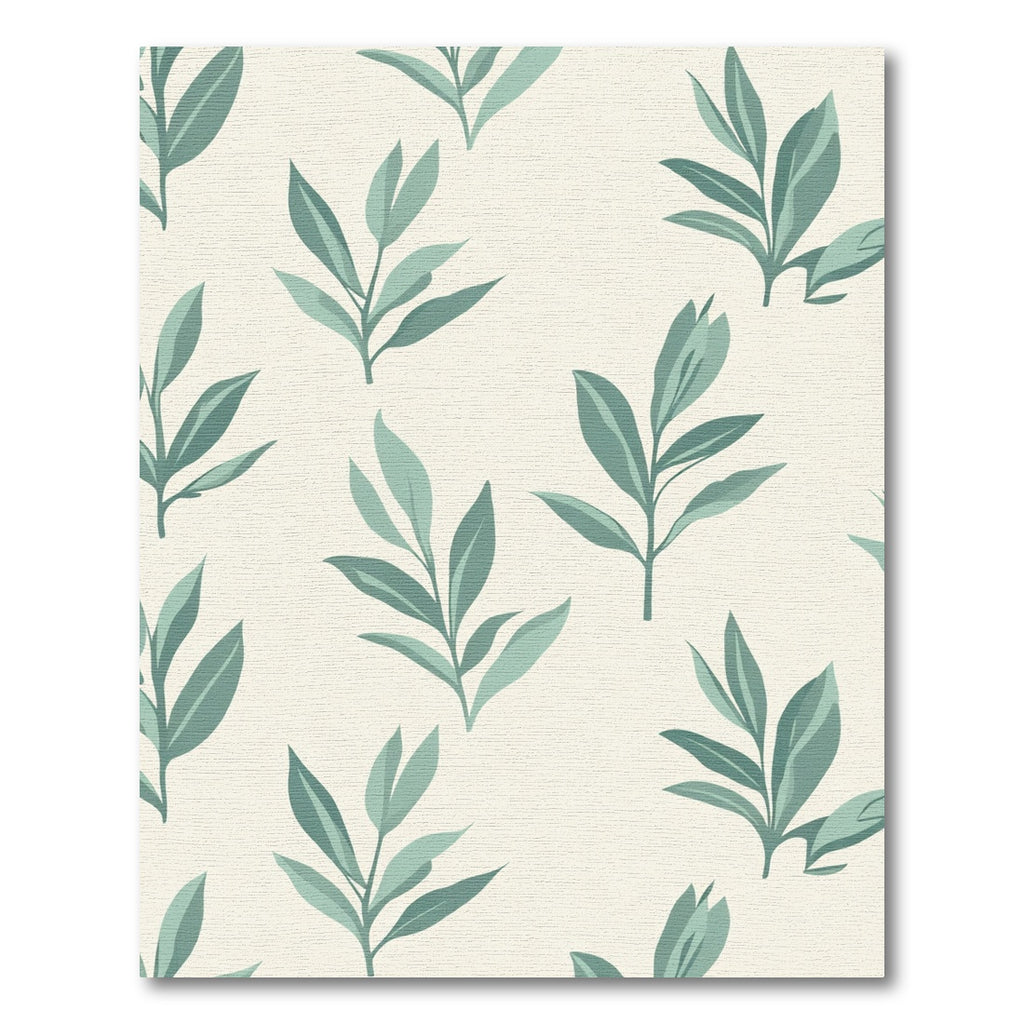 Sage Green Leafy Branch Arrangement Rug