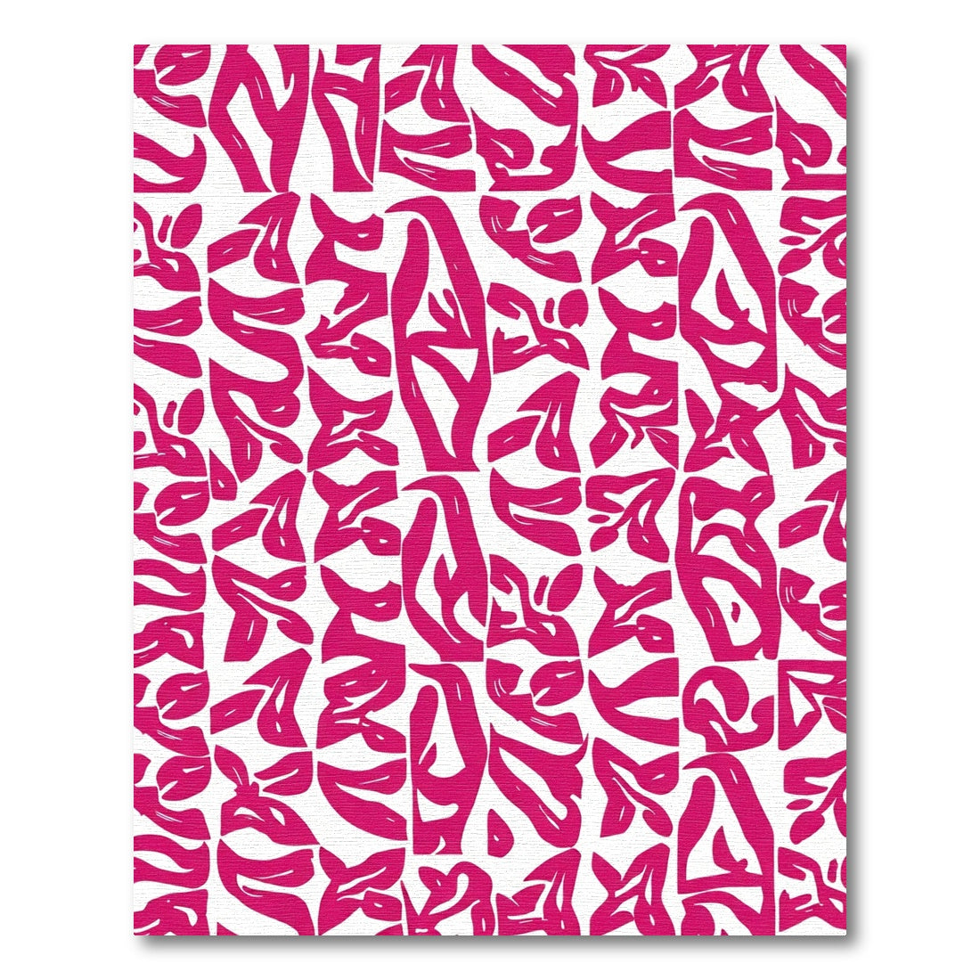Bold Magenta Organic Abstract Collage Rug