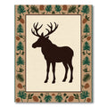 Rustic Woodland Moose Silhouette Rug