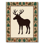 Rustic Woodland Moose Silhouette Rug