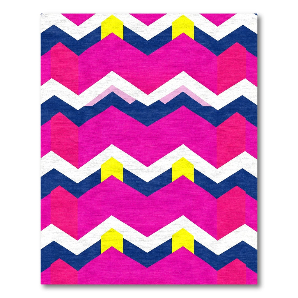 Vibrant Pink Geometric Chevron Rug