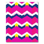 Vibrant Pink Geometric Chevron Rug