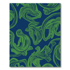 Flowing Green Abstract Swirl Rug