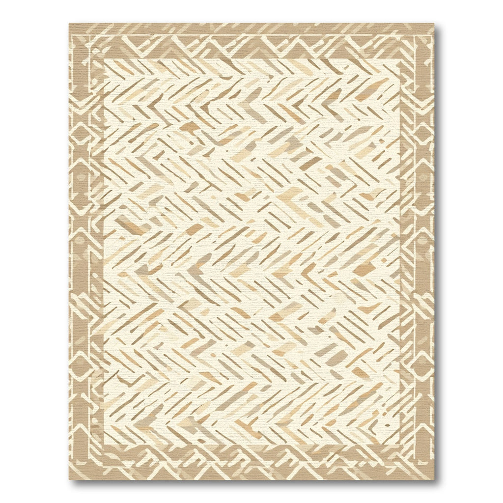 Earthy Hues Textured Weave Border Rug