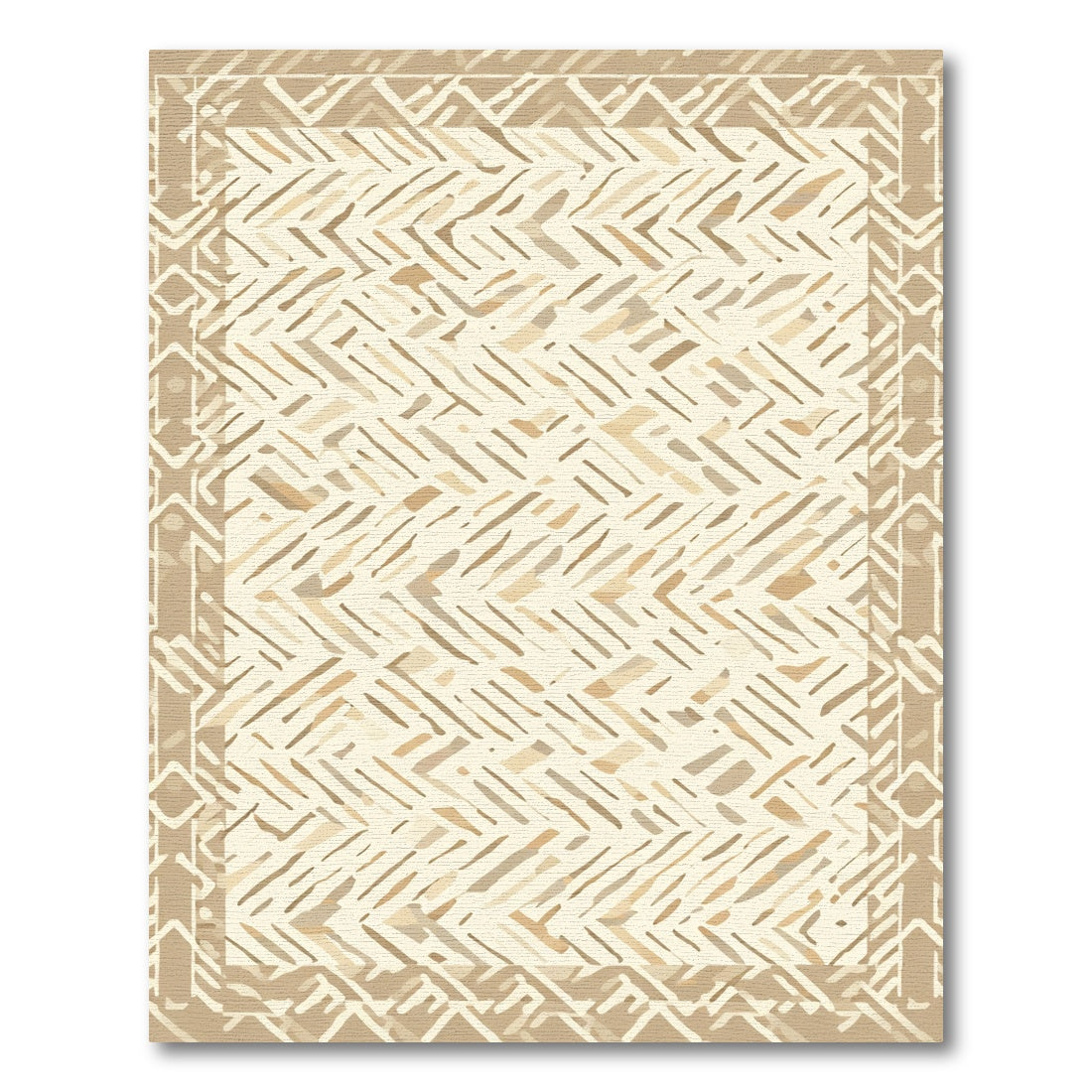 Earthy Hues Textured Weave Border Rug