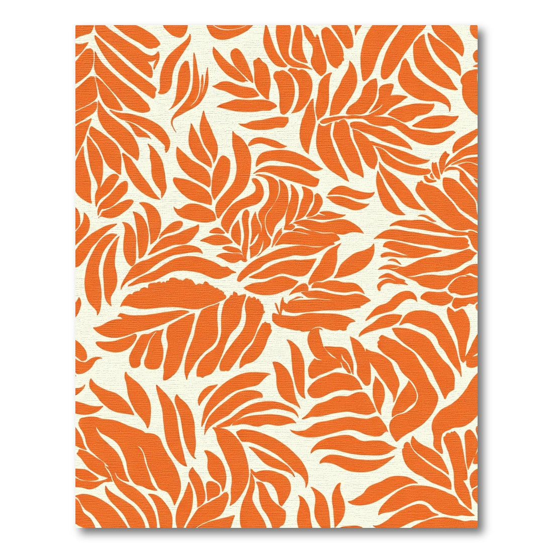Vibrant Orange Leafy Cascade Rug