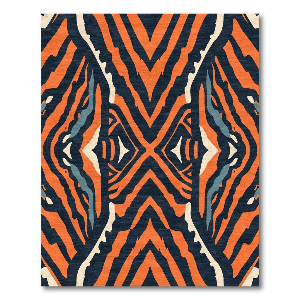 Bold Orange Blue Abstract Stripe Rug