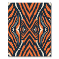 Bold Orange Blue Abstract Stripe Rug