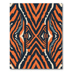 Bold Orange Blue Abstract Stripe Rug