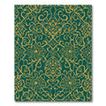 Emerald Gold Floral Scrollwork Rug