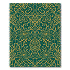 Emerald Gold Floral Scrollwork Rug