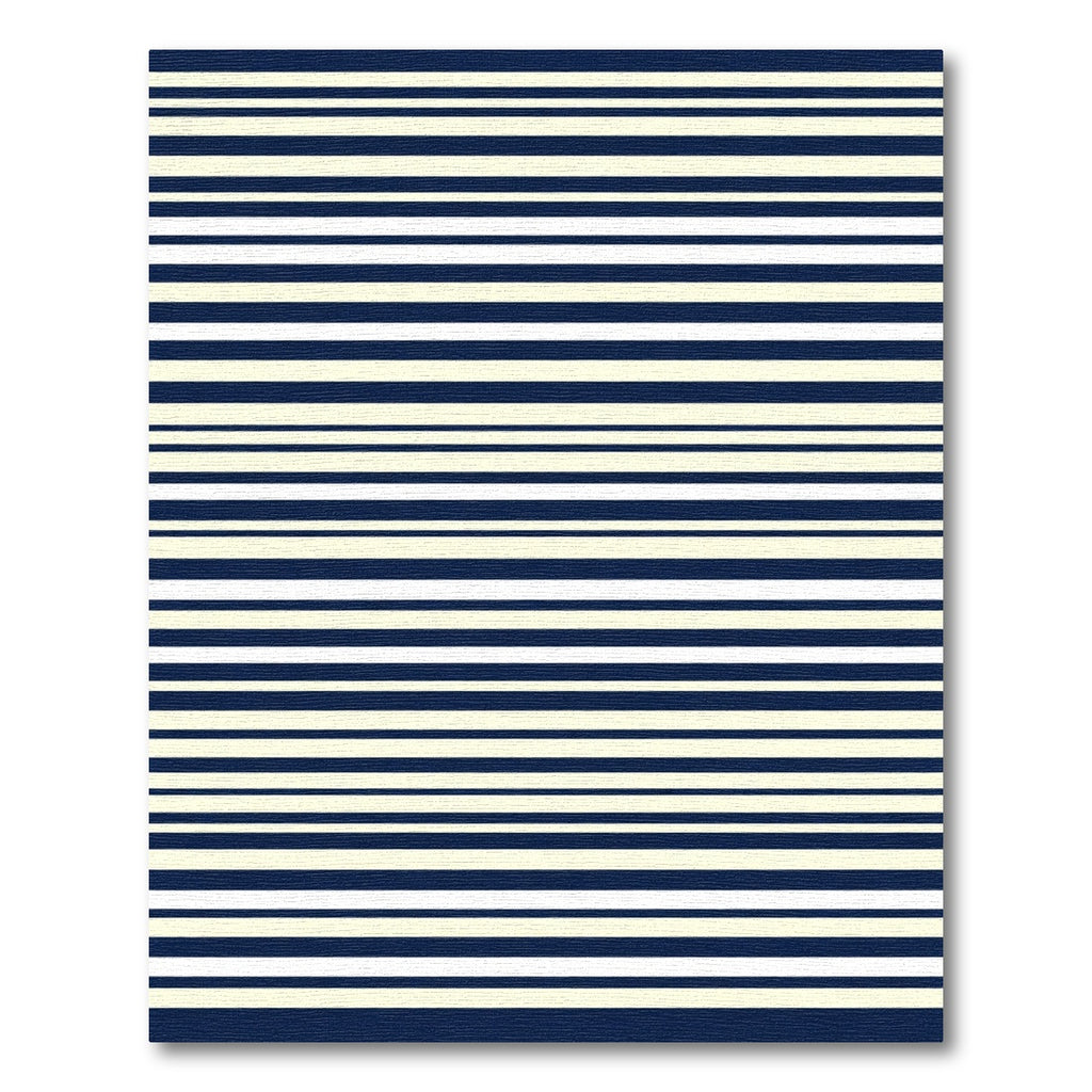 Navy Cream Horizontal Stripe Accent Rug