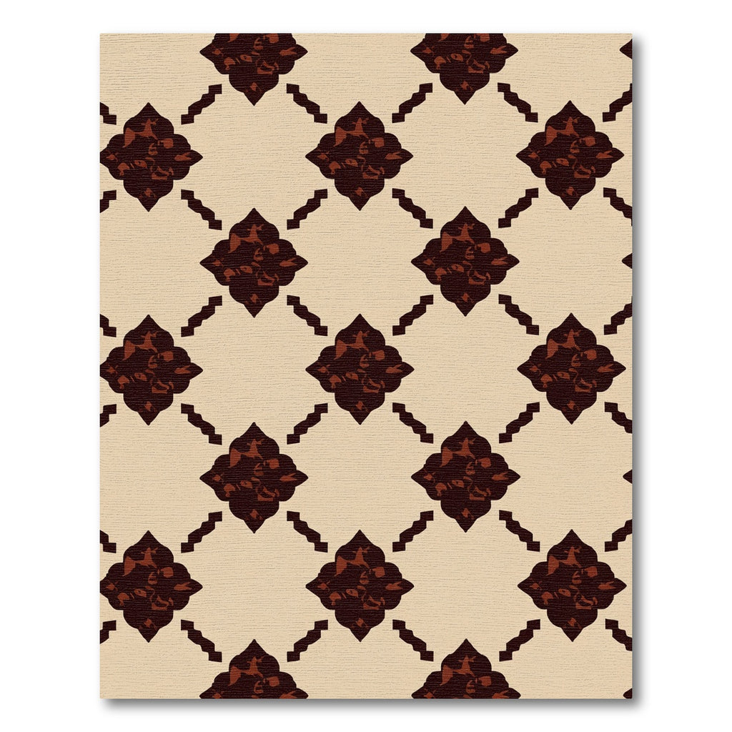Dark Red Paisley Diamond Brocade Rug