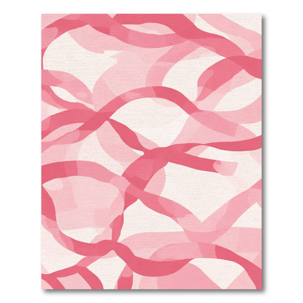 Pink Swirl Ribbon Abstract Rug