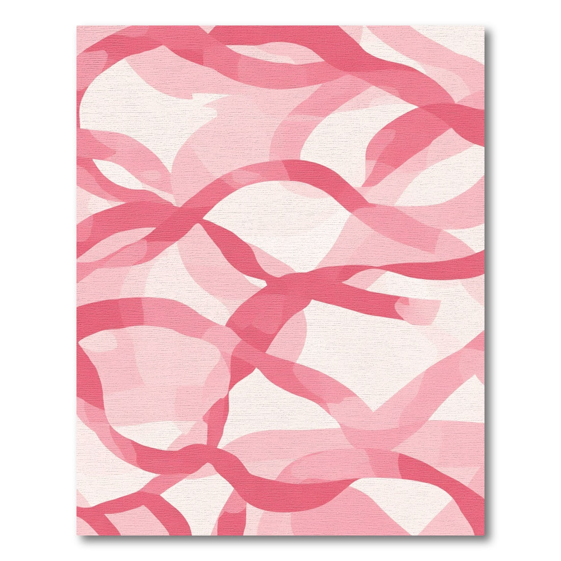 Pink Swirl Ribbon Abstract Rug