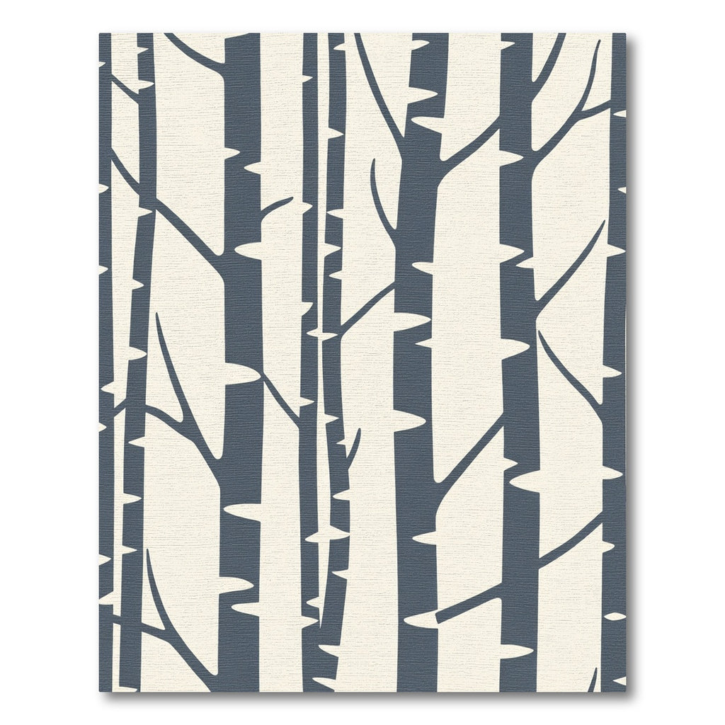 Deep Blue Birch Trees Forest Rug