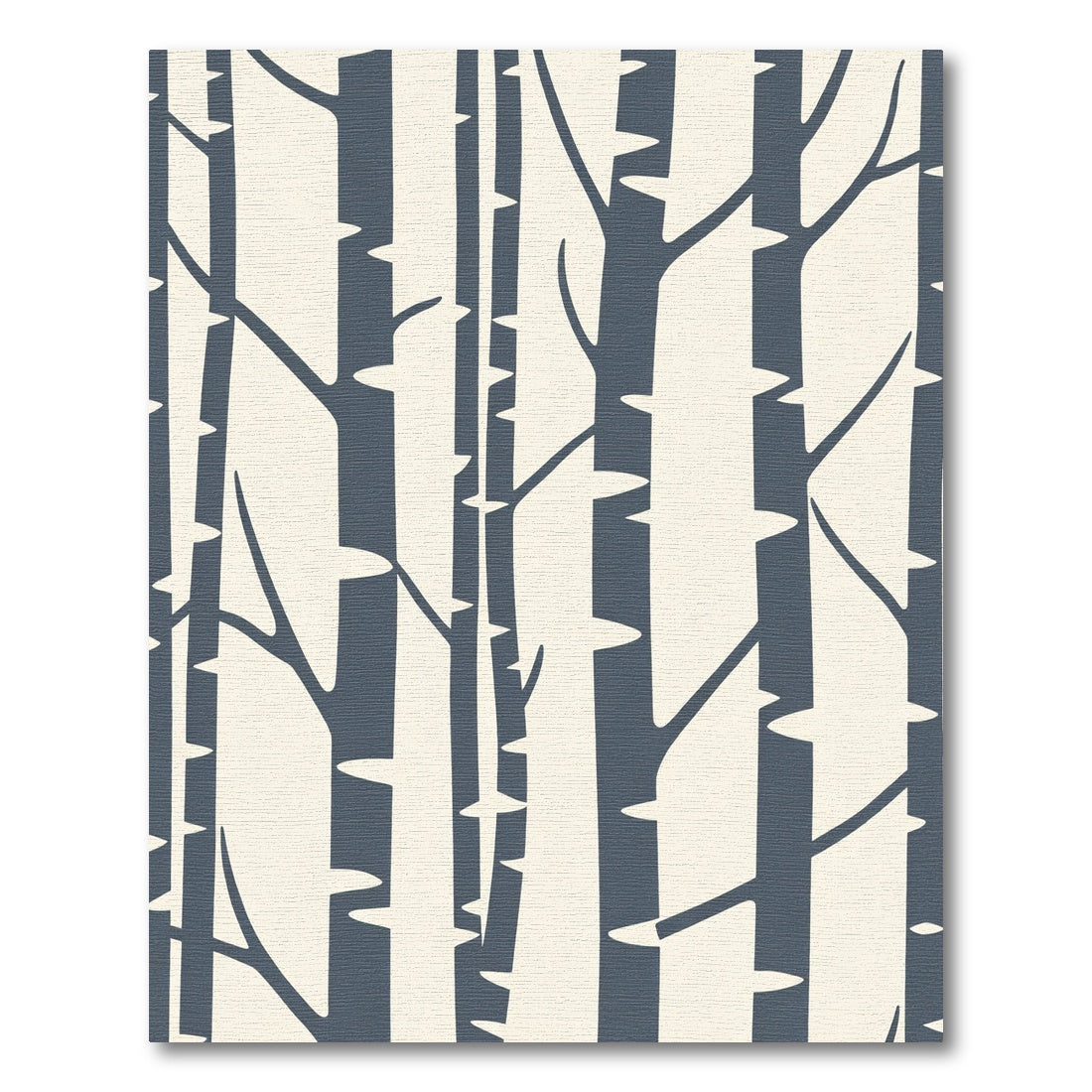 Deep Blue Birch Trees Forest Rug