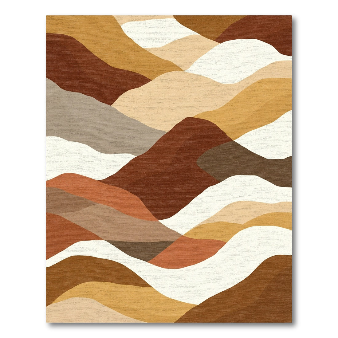 Earthy Terracotta Abstract Landscape Rug