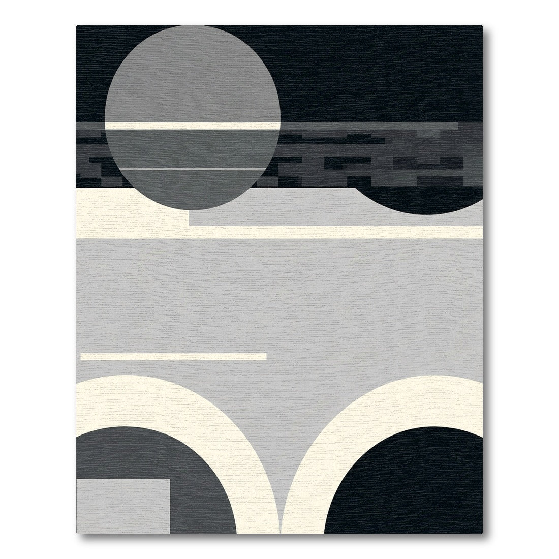Monochromatic Geometric Abstract Arc Rug