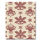 Deep Red Floral Damask Scroll Rug
