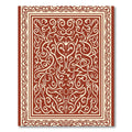 Cream and Crimson Intricate Scrollwork Rug