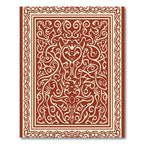 Cream and Crimson Intricate Scrollwork Rug