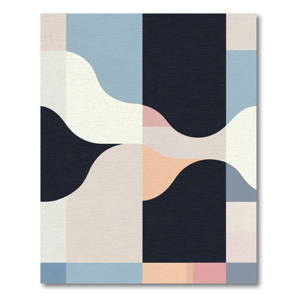 Geometric Abstraction Soft Palette Waves Rug