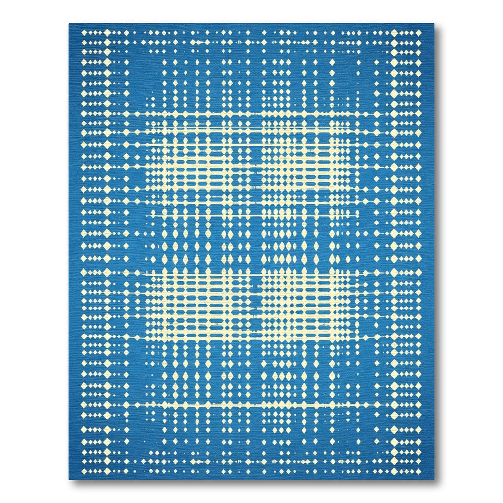 Geometric Cream Diamond Lattice Rug