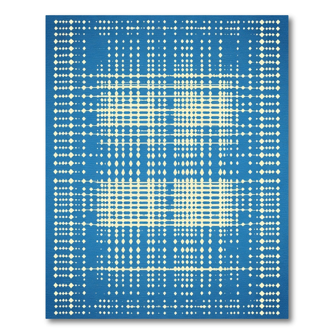 Geometric Cream Diamond Lattice Rug