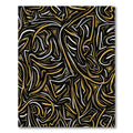 Abstract Golden Swirls Modern Rug