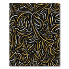 Abstract Golden Swirls Modern Rug